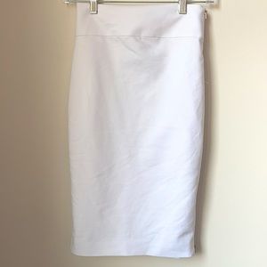 Express High Rise Pencil Skirt in White
